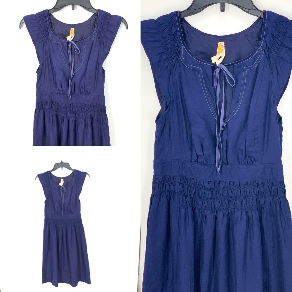 Maeve Anthropologie blue silk dress size 0